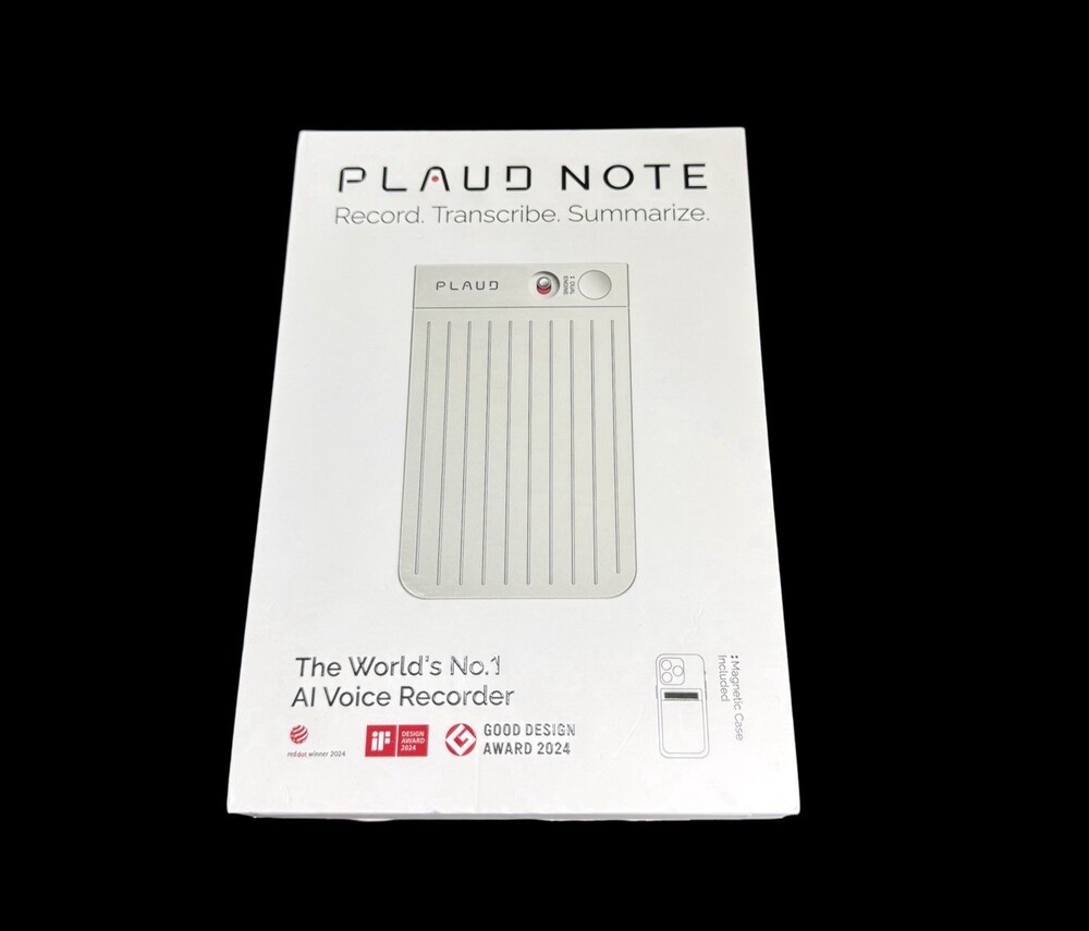 PLAUD NOTE AI Voice Recorder 64GB Silver NEW Open Box Magnetic Case